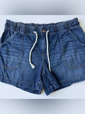 M jeans Denim Drawstring Casual Shorts in Dark Blue